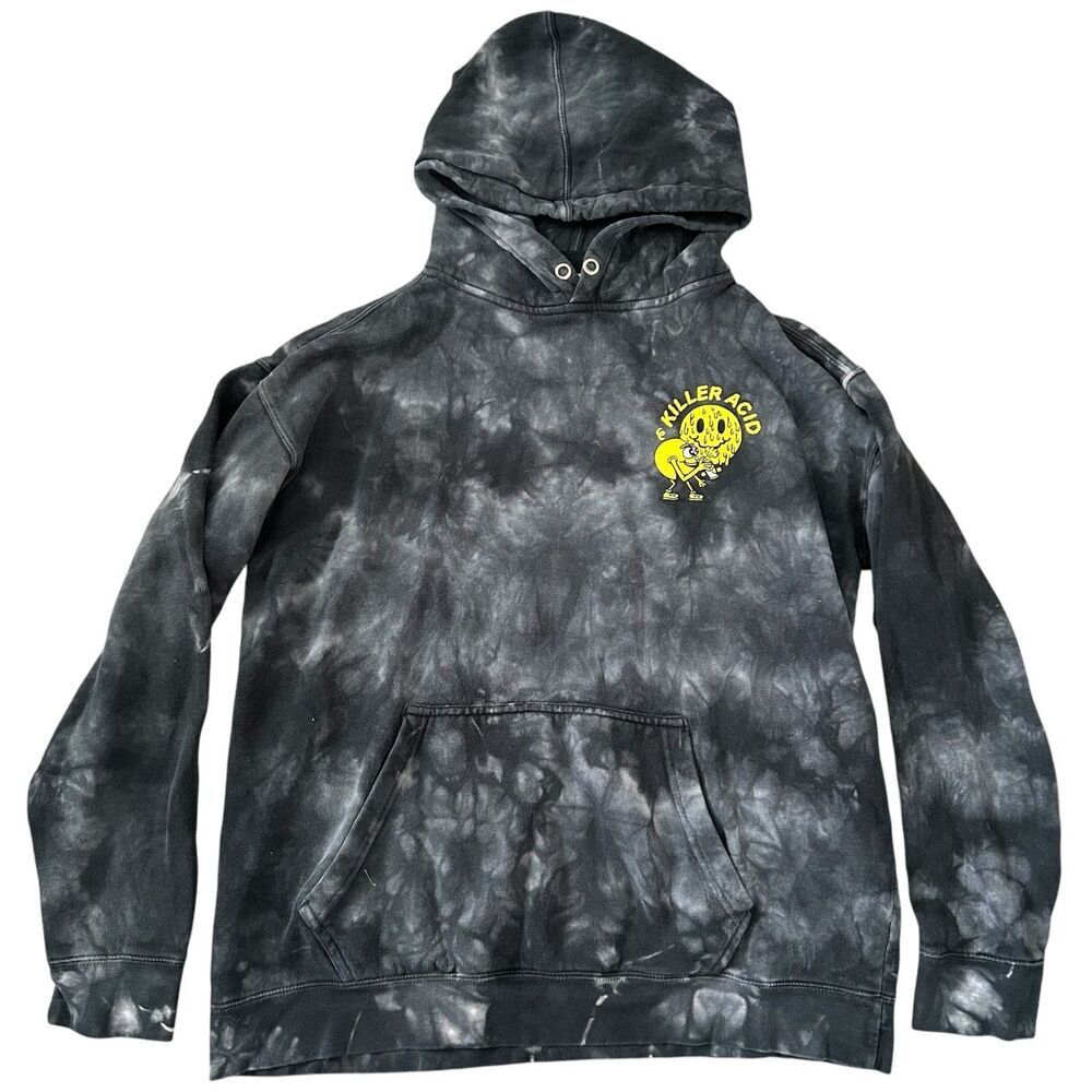 Killer Acid Miles Of Smiles Grey & Black Tie Dye Hoodie